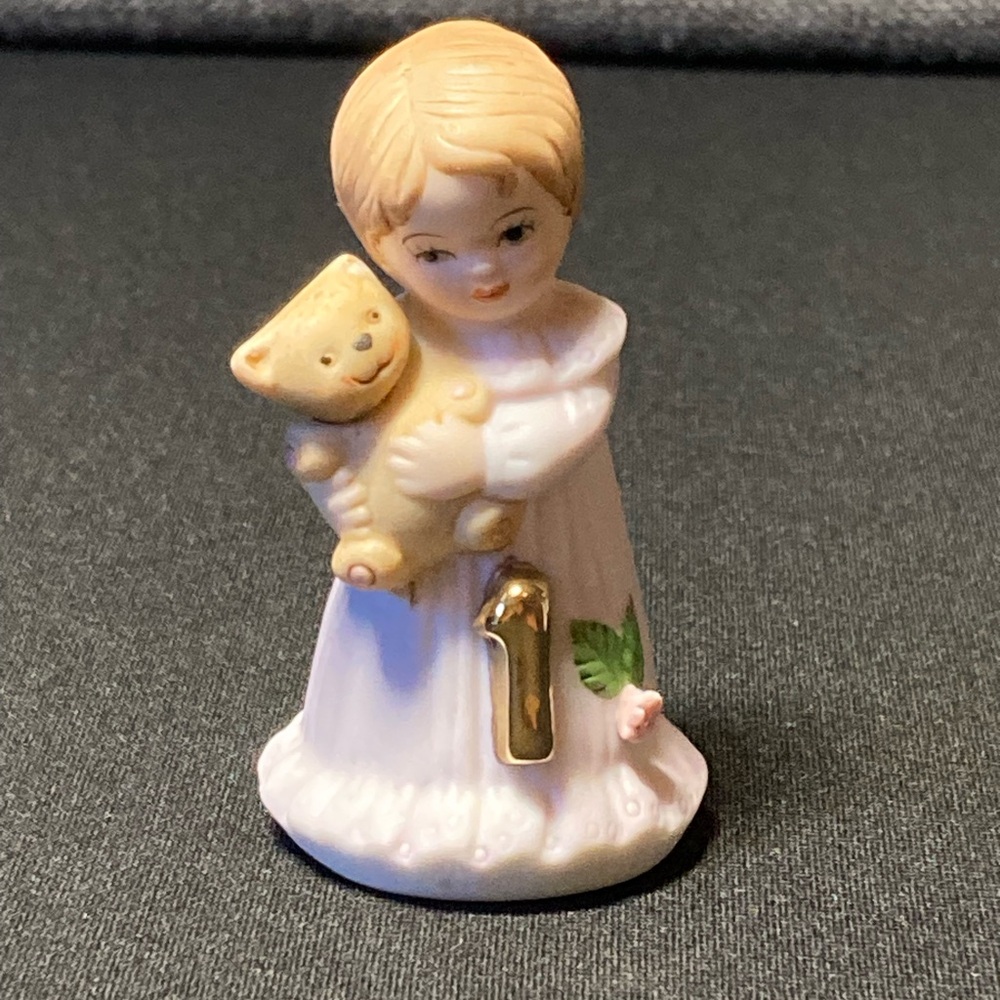 Porcelain Figurine with Bear and Gold Number